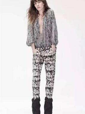 Isabel Marant Pour H&M Black & White Tie Dye Women's jeans size 38